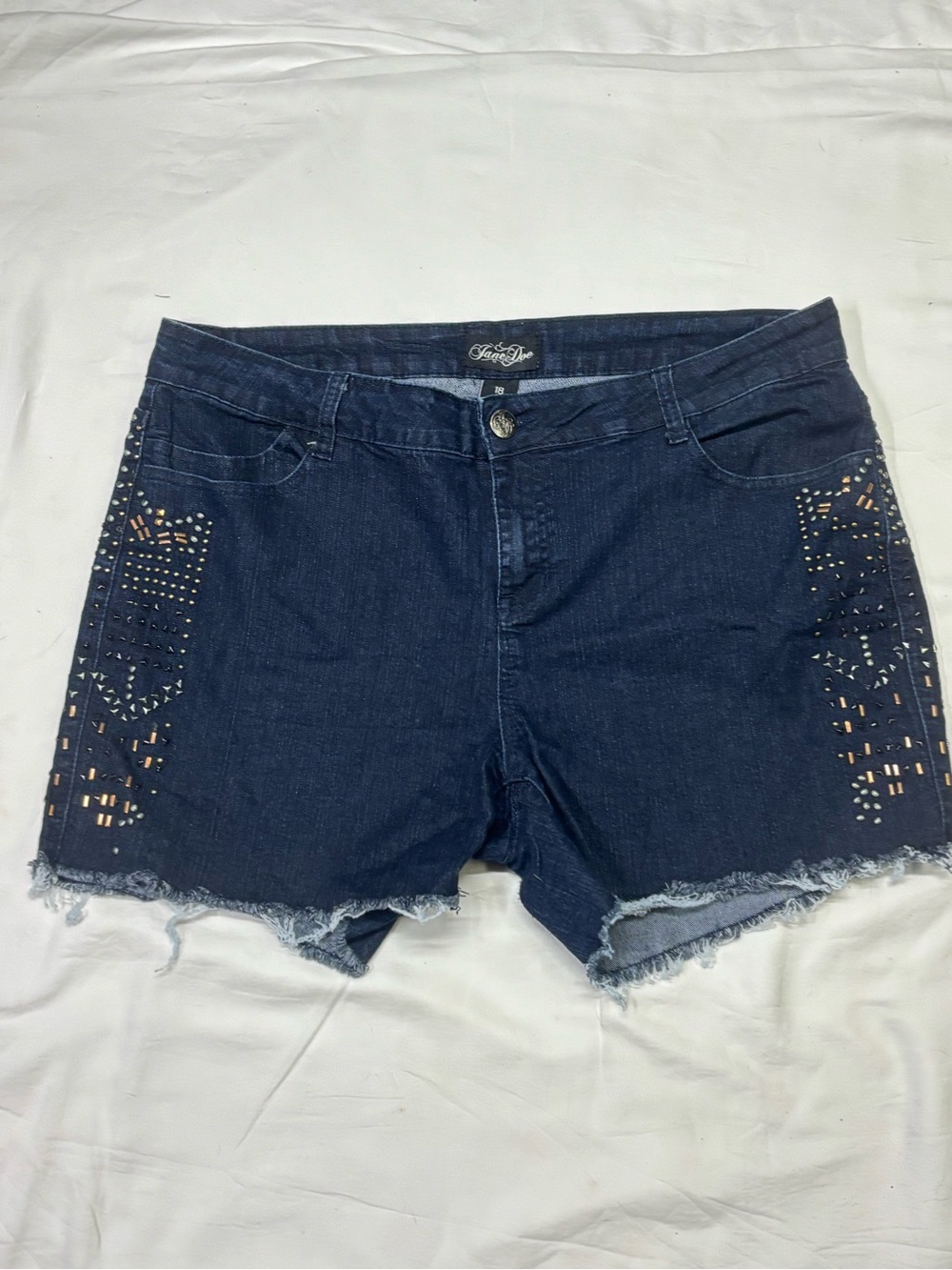 Lucky Brand Navy Denim Cutoff Shorts with Studded Side Detail